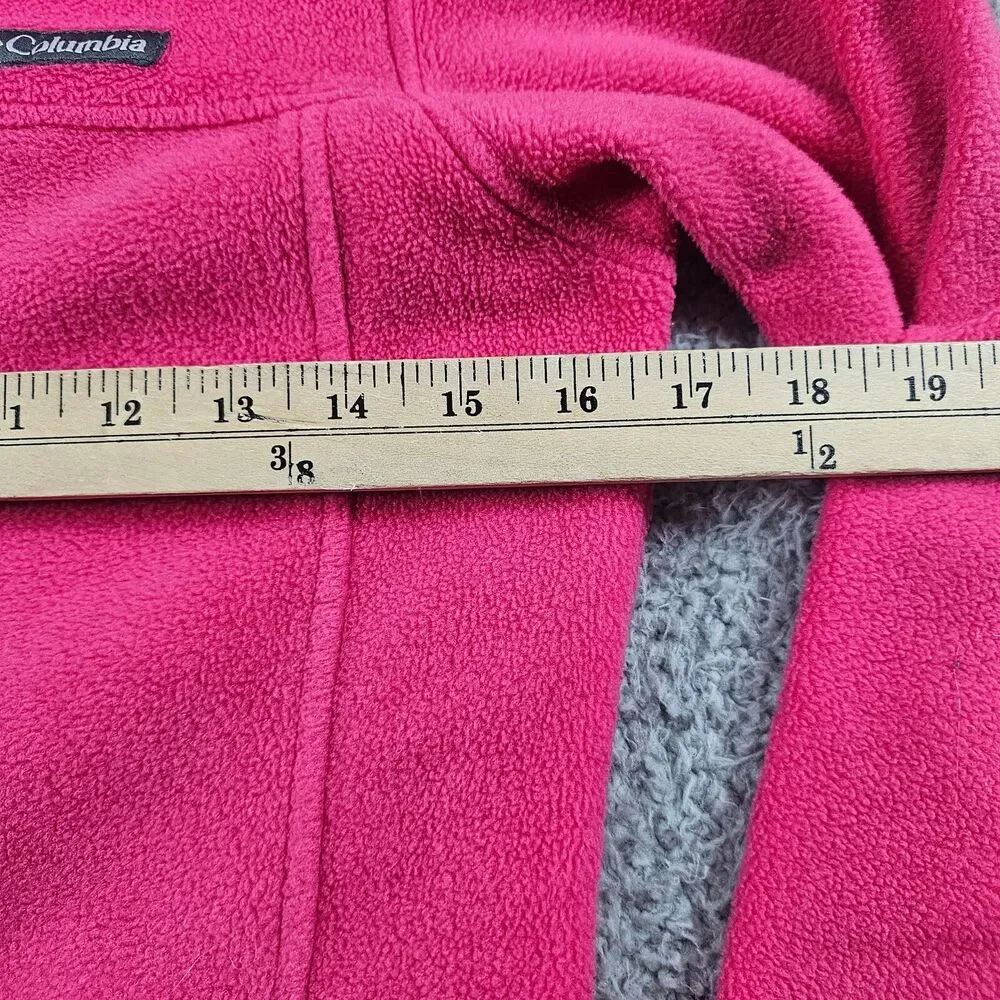 Columbia Sweater Youth Medium Pink Full Zip Fleece Jacket Outdoor Preppy Casual